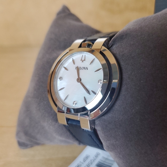 Bulova Rubaiyat Diamond Dial Tone Leather Strap